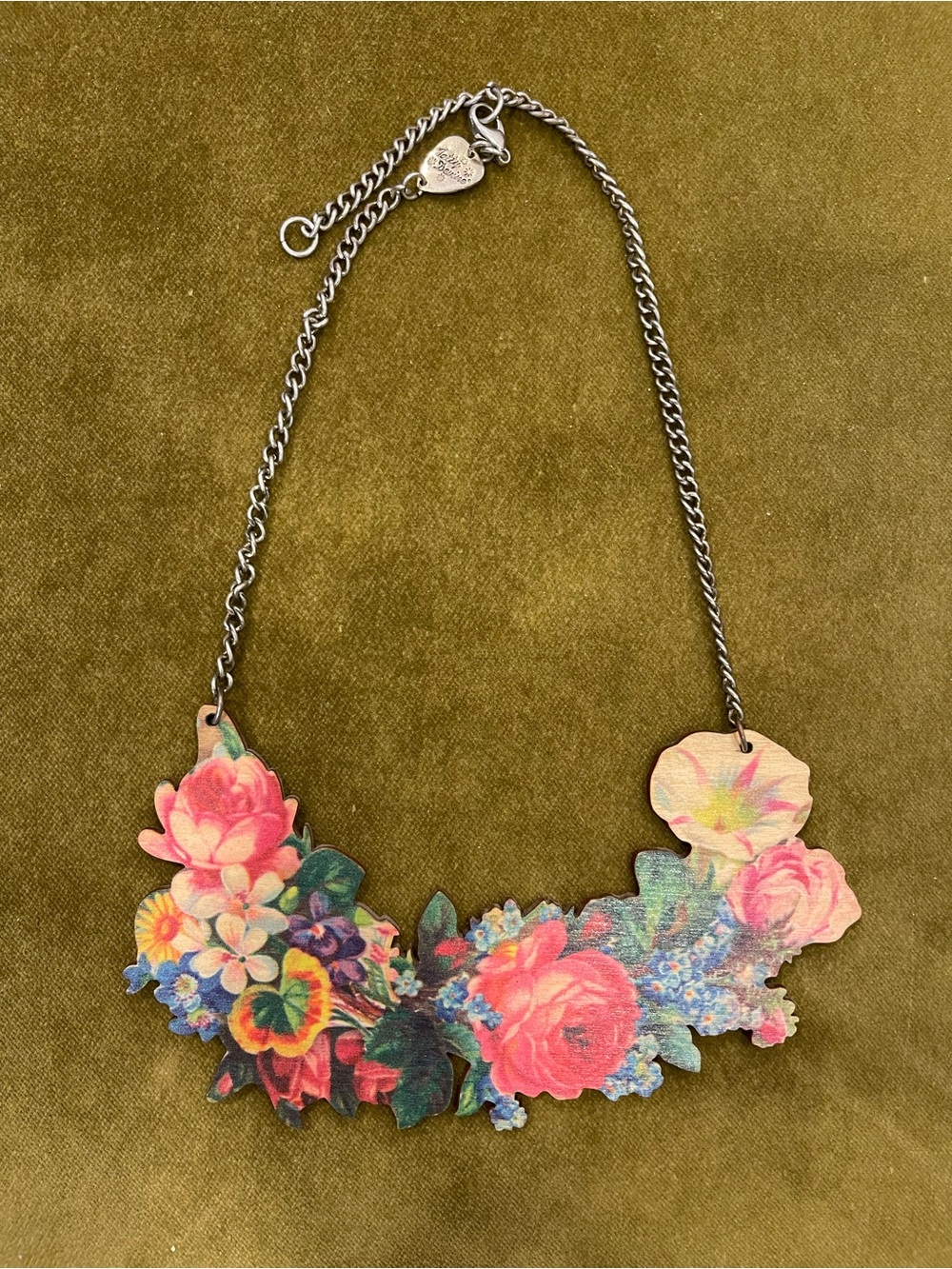 Tatty Devine Floral Wood Bib Necklace